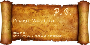 Prunyi Vaszilia névjegykártya